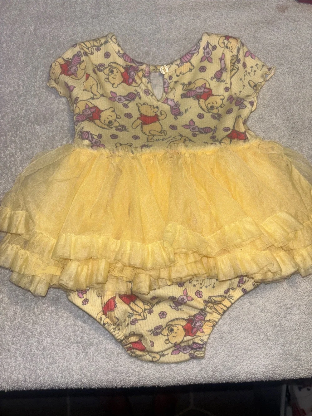 Disney Yellow Winnie the Pooh Tutu Onesie Dress